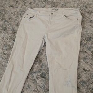 Vineyard Vines Womens White Skinny Jeans Size 14 Mid Rise Stretch Denim